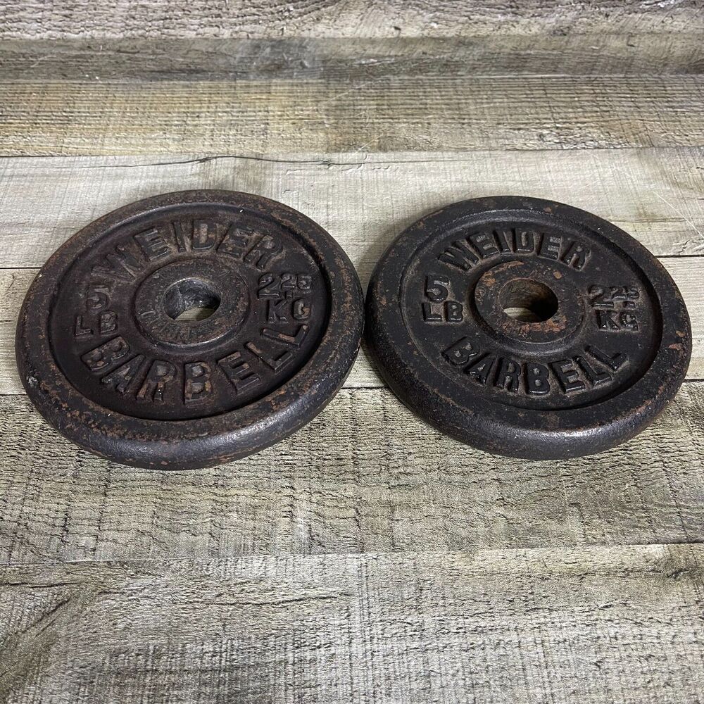 Vintage Weider Barbell Plates 5lbs Set of 2 Weights